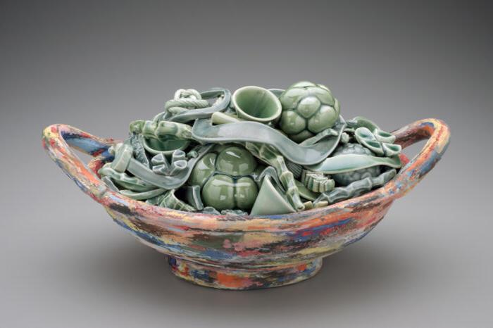 A ceramic art piece